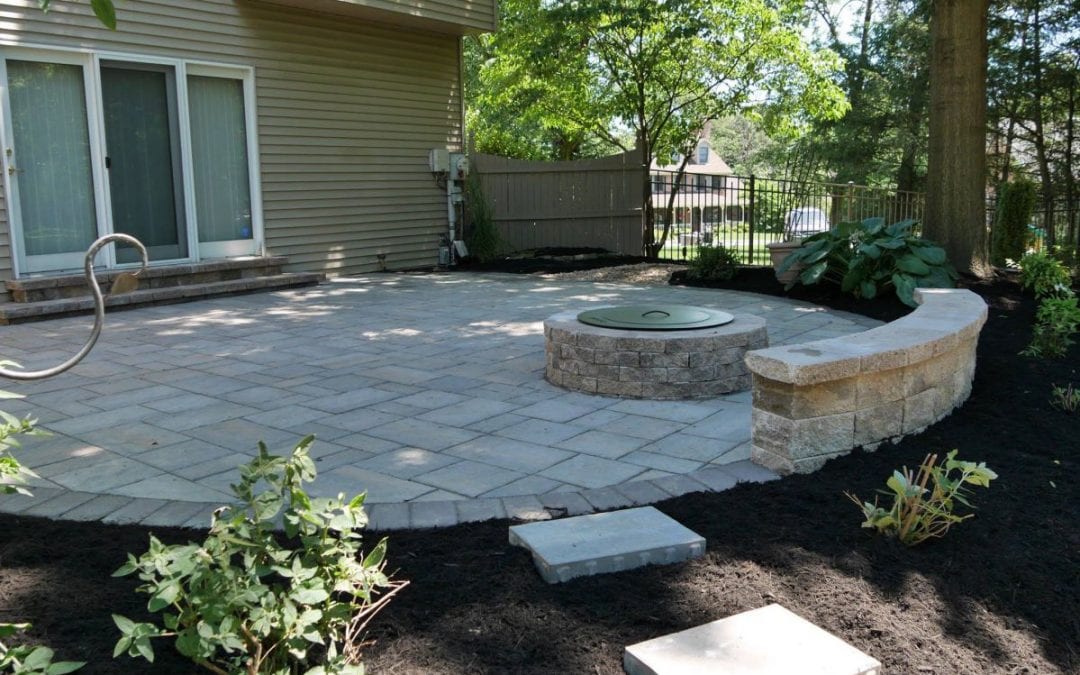 Finished Fire Pit and Patio with Landscaping