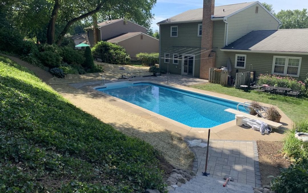 New Pool Patio and Stone Stairs